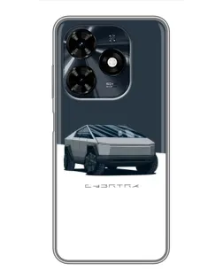 Чохол для TECNO Spark 20c з картинкою «Сріблястий Cybertruck Tesla»