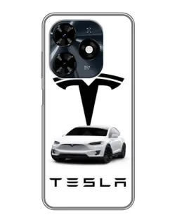 Чохол для TECNO Spark 20c з картинкою «Tesla White Style»