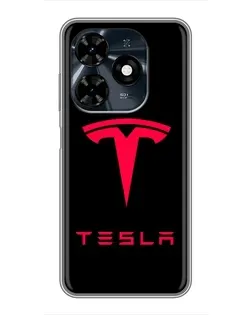 Чохол для TECNO Spark 20c з картинкою «Tesla Red Logo»
