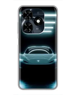 Чохол для TECNO Spark 20c з картинкою «Tesla в неоні»