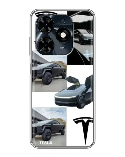 Чохол для TECNO Spark 20c з картинкою «Колаж Cybertruck Tesla» Чохол для TECNO Spark 20c з картинкою «Колаж Cybertruck Tesla»