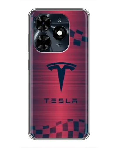 Чохол для TECNO Spark 20c з картинкою «Тесла червоний карбон» Чохол для TECNO Spark 20c з картинкою «Тесла червоний карбон»
