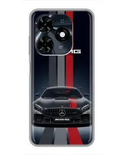 Чохол для TECNO Spark 20c з картинкою «Mercedes — білий карбон»