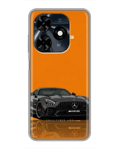 Чохол для TECNO Spark 20c з картинкою «Помаранчевий Mercedes AMG»