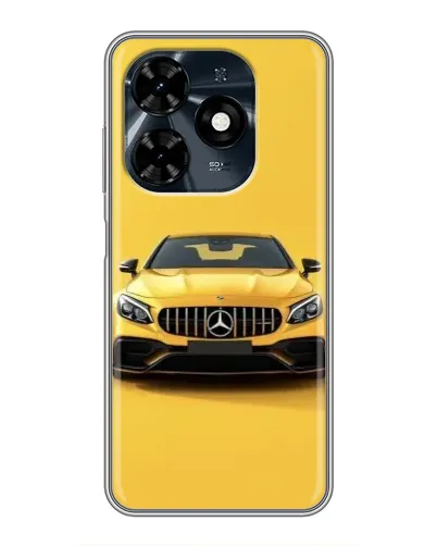 Чохол для TECNO Spark 20c з картинкою «Жовтий Mercedes GT»