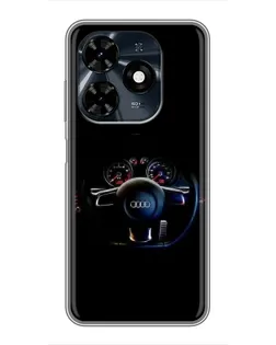 Чохол для TECNO Spark 20c з картинкою «Салон Audi — кермо»