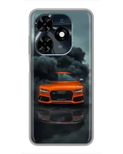 Чохол для TECNO Spark 20c з картинкою «Audi у хмарах диму»