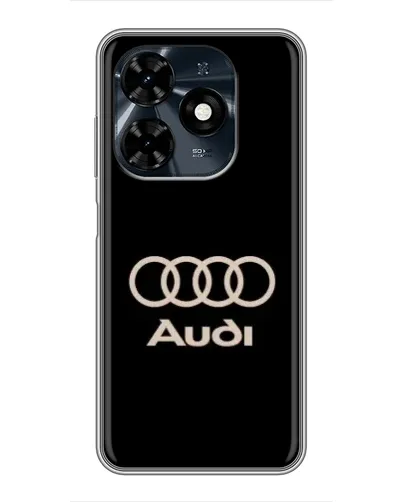 Чохол для TECNO Spark 20c з картинкою «Audi — золотий логотип»
