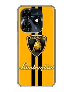 Чохол для TECNO Spark 20c з картинкою «Lamborghini Stripe жовтий»
