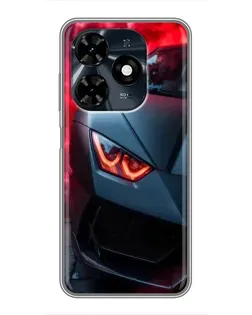 Чохол для TECNO Spark 20c з картинкою «Lamborghini червоне сяйво»