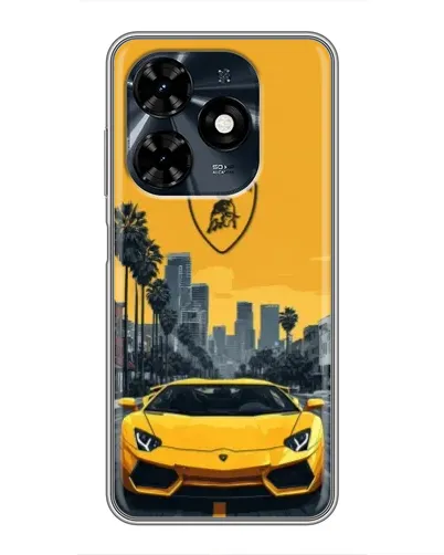 Чохол для TECNO Spark 20c з картинкою «Жовтий Lamborghini місто» Чохол для TECNO Spark 20c з картинкою «Жовтий Lamborghini місто»