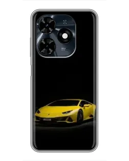 Чохол для TECNO Spark 20c з картинкою «Lamborghini жовтий акцент»