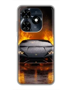 Чохол для TECNO Spark 20c з картинкою «Lamborghini у вогні»