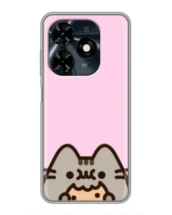 Чохол для TECNO Spark 20c з картинкою «Pusheen та печиво»