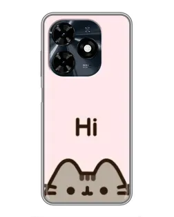 Чохол для TECNO Spark 20c з картинкою «Пушин каже Hi»