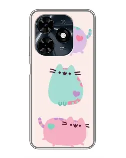 Чохол для TECNO Spark 20c з картинкою «Pusheen тріо»