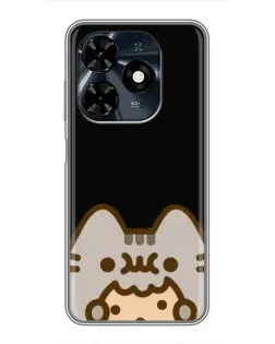 Чохол для TECNO Spark 20c з картинкою «Пушин на чорному»