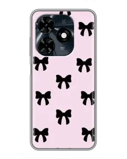 Чохол для TECNO Spark 20c з картинкою «Чорні банти Coquette»