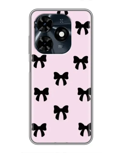 Чохол для TECNO Spark 20c з картинкою «Чорні банти Coquette»