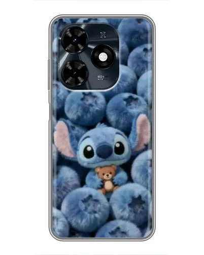 Чехол для TECNO Spark 20c с картинкой «Стич и голубика» Чехол для TECNO Spark 20c с картинкой «Стич и голубика»