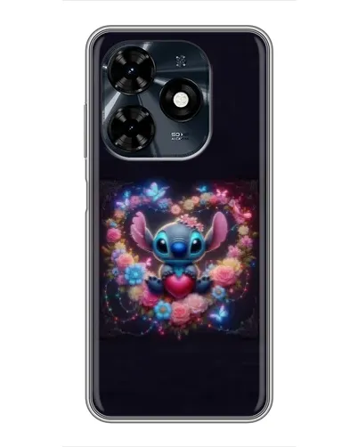 Чехол для TECNO Spark 20c с картинкой «Stitch в цветах» Чехол для TECNO Spark 20c с картинкой «Stitch в цветах»