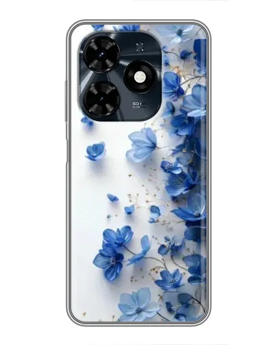 Чохол для TECNO Spark 20c з картинкою «Блакитний квітковий каскад»