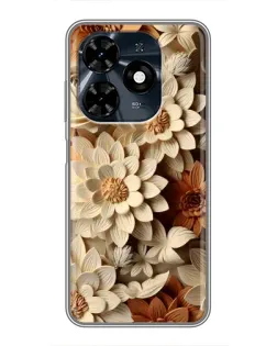 Чохол для TECNO Spark 20c з картинкою «Бежевий флористичний декор» Чохол для TECNO Spark 20c з картинкою «Бежевий флористичний декор»