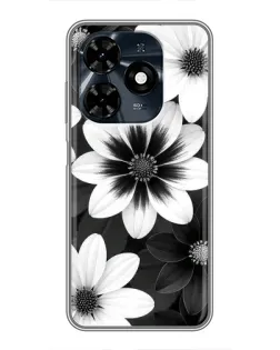 Чохол для TECNO Spark 20c з картинкою «Монохромні айстри» Чохол для TECNO Spark 20c з картинкою «Монохромні айстри»