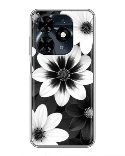 Чохол для TECNO Spark 20c з картинкою «Монохромні айстри»