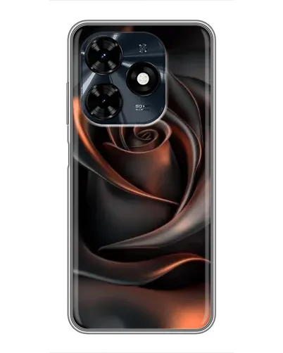 Чохол для TECNO Spark 20c з картинкою «Шовкова чорна троянда»