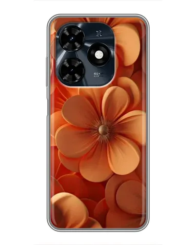 Чохол для TECNO Spark 20c з картинкою «Помаранчева макро квітка»
