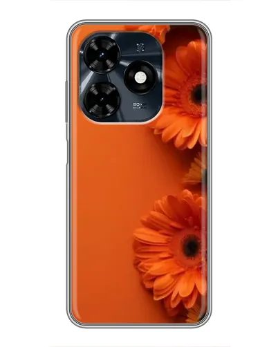 Чохол для TECNO Spark 20c з картинкою «Помаранчеві гербери»