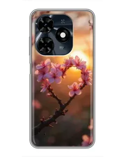 Чохол для TECNO Spark 20c з картинкою «Рожевий цвіт сердечко на тлі заходу» Чохол для TECNO Spark 20c з картинкою «Рожевий цвіт сердечко на тлі заходу»