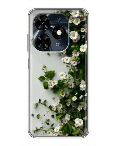Чохол для TECNO Spark 20c з картинкою «Гілка дрібних білих квітів»