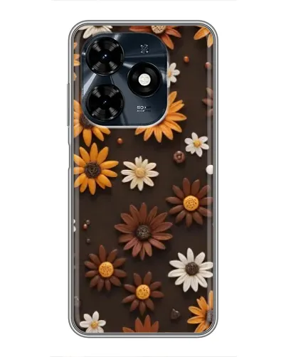 Чохол для TECNO Spark 20c з картинкою «Візерунок з маленьких соняшників»
