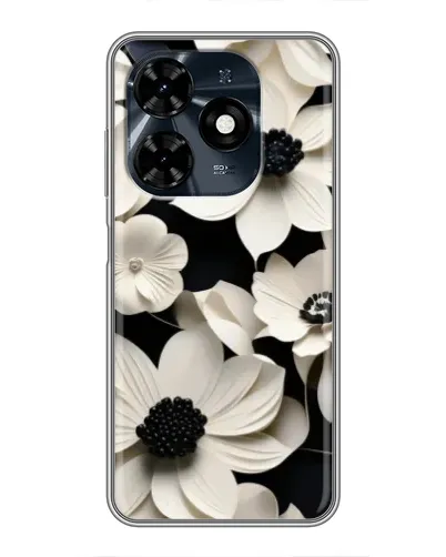 Чохол для TECNO Spark 20c з картинкою «Об'ємні білі квіти»
