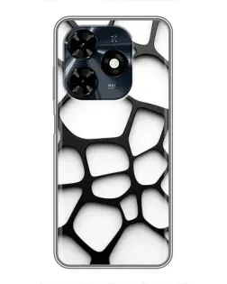 Чохол для TECNO Spark 20c з картинкою «Біла об'ємна сітка»