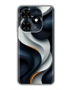 Чохол для TECNO Spark 20c з картинкою «Об'ємні чорно-білі стрічки» Чохол для TECNO Spark 20c з картинкою «Об'ємні чорно-білі стрічки»