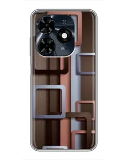 Чохол для TECNO Spark 20c з картинкою «Коричневі об'ємні квадрати» Чохол для TECNO Spark 20c з картинкою «Коричневі об'ємні квадрати»