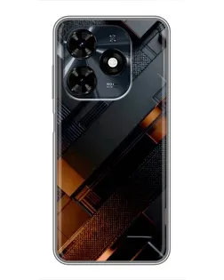 Чохол для TECNO Spark 20c з картинкою «Чорні геометричні блоки»