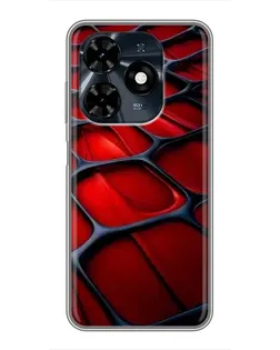 Чохол для TECNO Spark 20c з картинкою «Червона глянцева сітка»