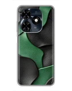 Чохол для TECNO Spark 20c з картинкою «Зелені шкіряні хвилі»