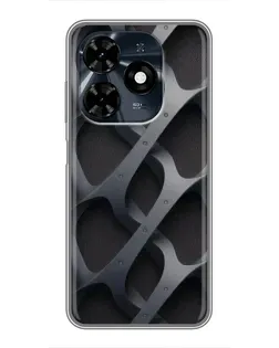 Чохол для TECNO Spark 20c з картинкою «Об'ємне сіре плетіння»