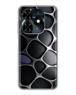 Чохол для TECNO Spark 20c з картинкою «Об'ємна темна решітка»