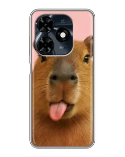 Чехол для TECNO Spark 20c с картинкой «Капибара с языком»