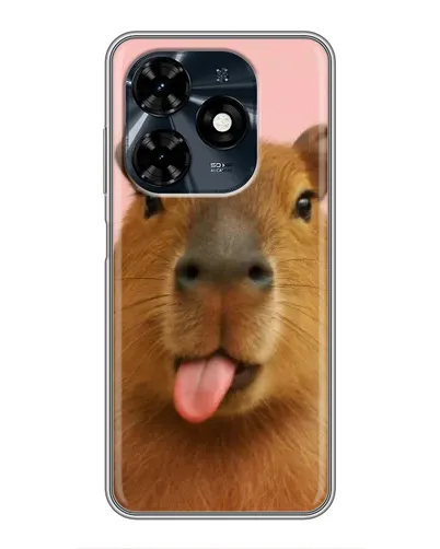 Чехол для TECNO Spark 20c с картинкой «Капибара с языком»