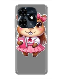 Чехол для TECNO Spark 20c с картинкой «Девочка капибара»