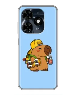 Чехол для TECNO Spark 20c с картинкой «Капибара на скейте»