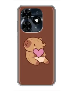 Чехол для TECNO Spark 20c с картинкой «Капибара с сердцем»