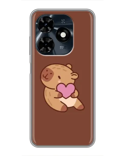 Чехол для TECNO Spark 20c с картинкой «Капибара с сердцем»